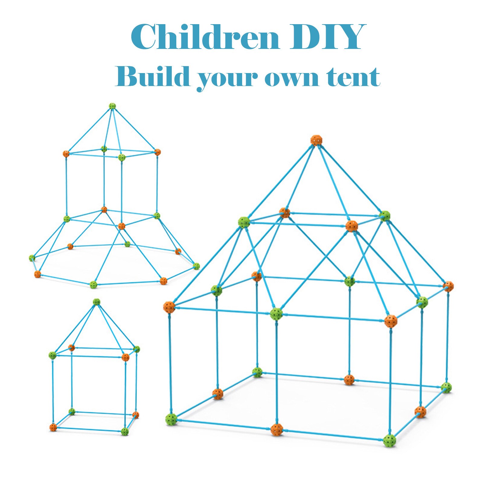 freundlicher Zelt Bau Fort Gebäude Burgen Tunnel Zelte Bausatz Diy 3d Magination Spielen Haus Montieren Spielzeug freundlicher