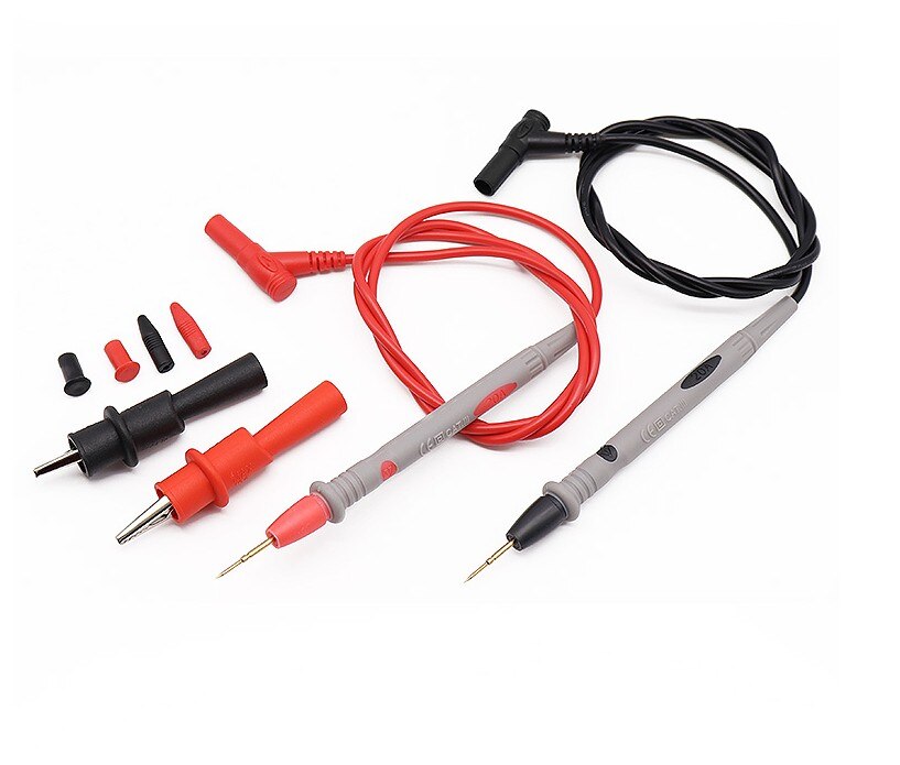 1 par universal digital 1000v 10a 20a tynd spids multimeter multi meter test bly sonde wire pen kabel multimeter tester