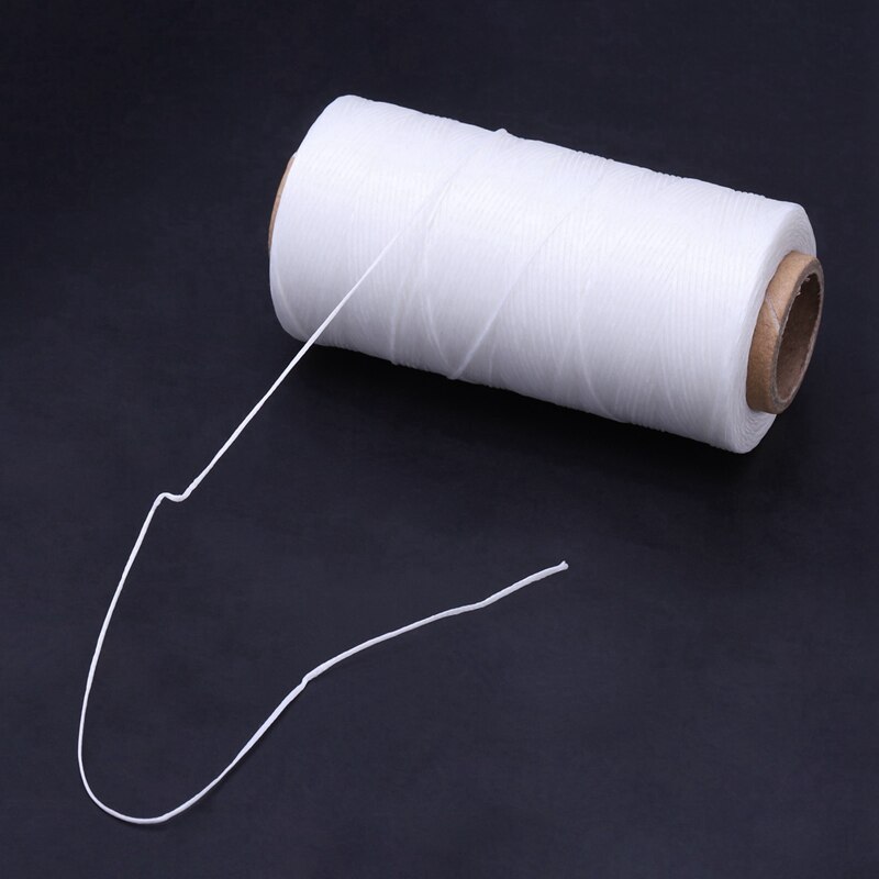 2 rollos de hilo de cera encerado para costura de cuero, 260M, 150D, 1MM, hilo de aguja de mano para manualidades DIY, blanco y naranja,
