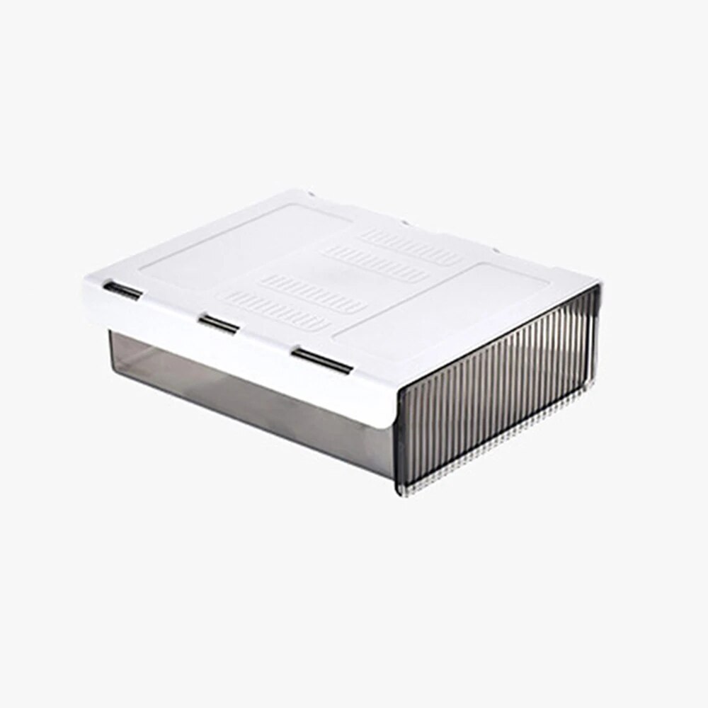 1PC Kantoor Kast Onder De Tafel Opberglade Uitschuifbare zelfklevende Lade Opbergdoos Verborgen Huishoudelijke Artikelen: Donker Kaki