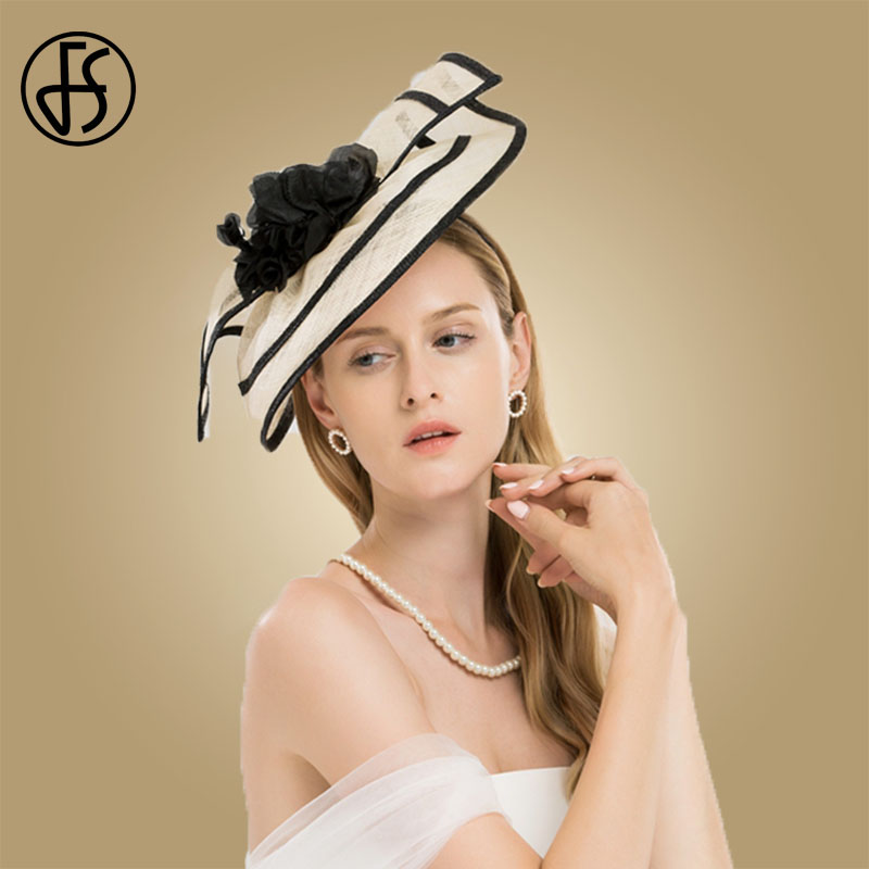 Fs sinamay fascinator bryllup hatte til kvinder cocktail pilleæske hat med blomst kirke kjole damer kentucky derby fedora