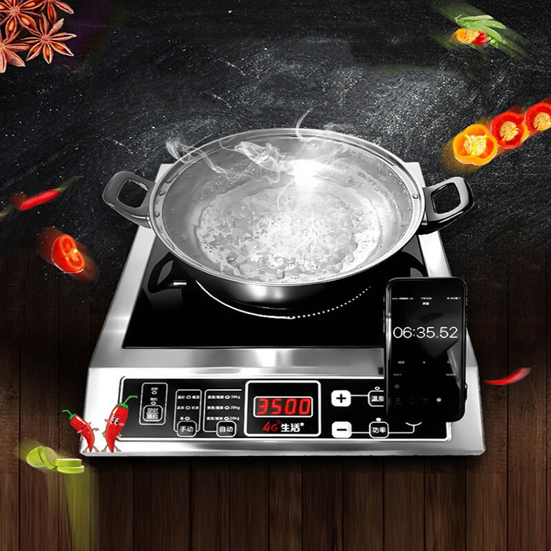 3500W Hause High Power Induktion Herd Kommerziellen Flache Desktop Taste Edelstahl Suppe Rühren braten