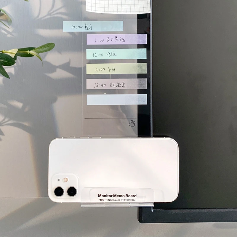 Tableau de mémo de Message de moniteur en plastique pour onglets de Notes autocollantes téléphones écran d'ordinateur moniteurs d'ordinateur panneau latéral planificateur fournitures de bureau