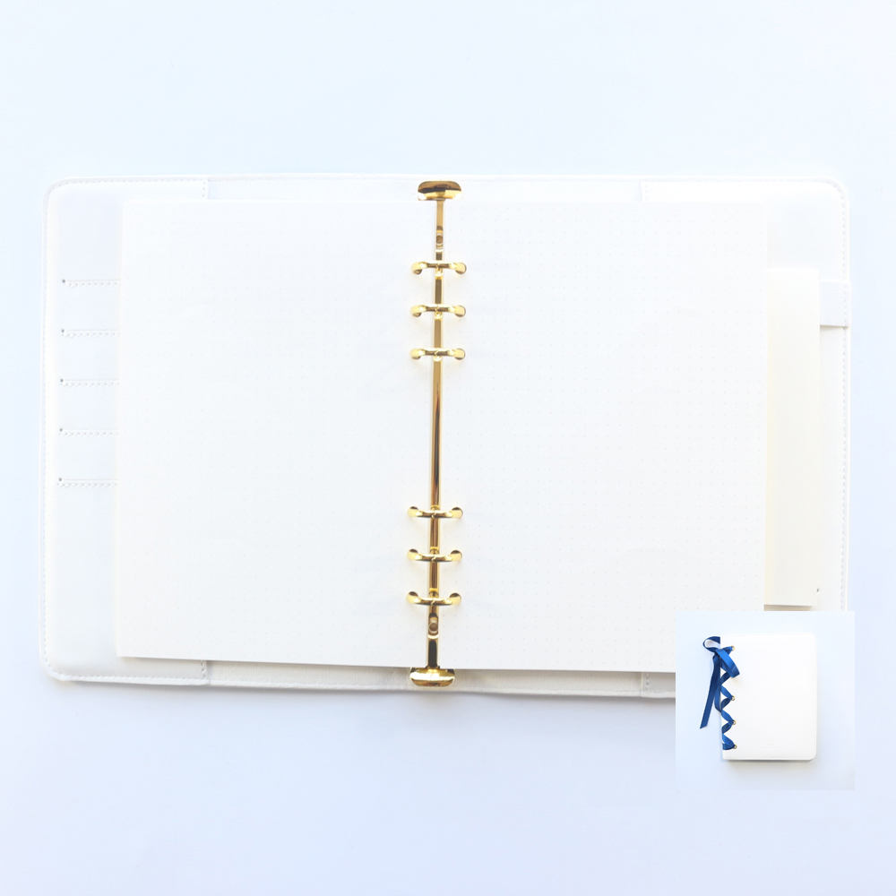 Domikee cute office school spiral notebooks journals stationery,kawaii person binder weekly planner agenda organizer ,A5A6: white cover and inne / A6  190 130mm