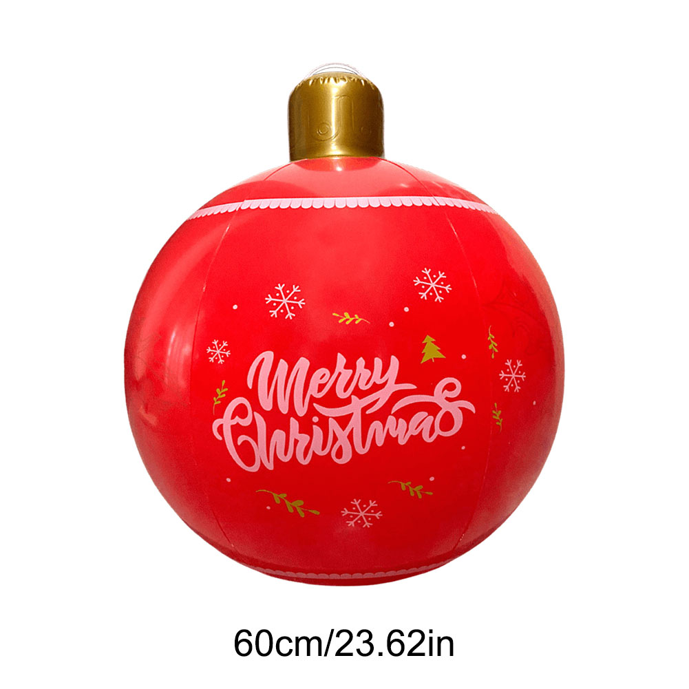 24 Zoll PVC aufblasbare Weihnachts ball Outdoor Indoor Weihnachten dekoriert Ball Riesen große große Bälle Spielzeug Neujahr Party Ornament