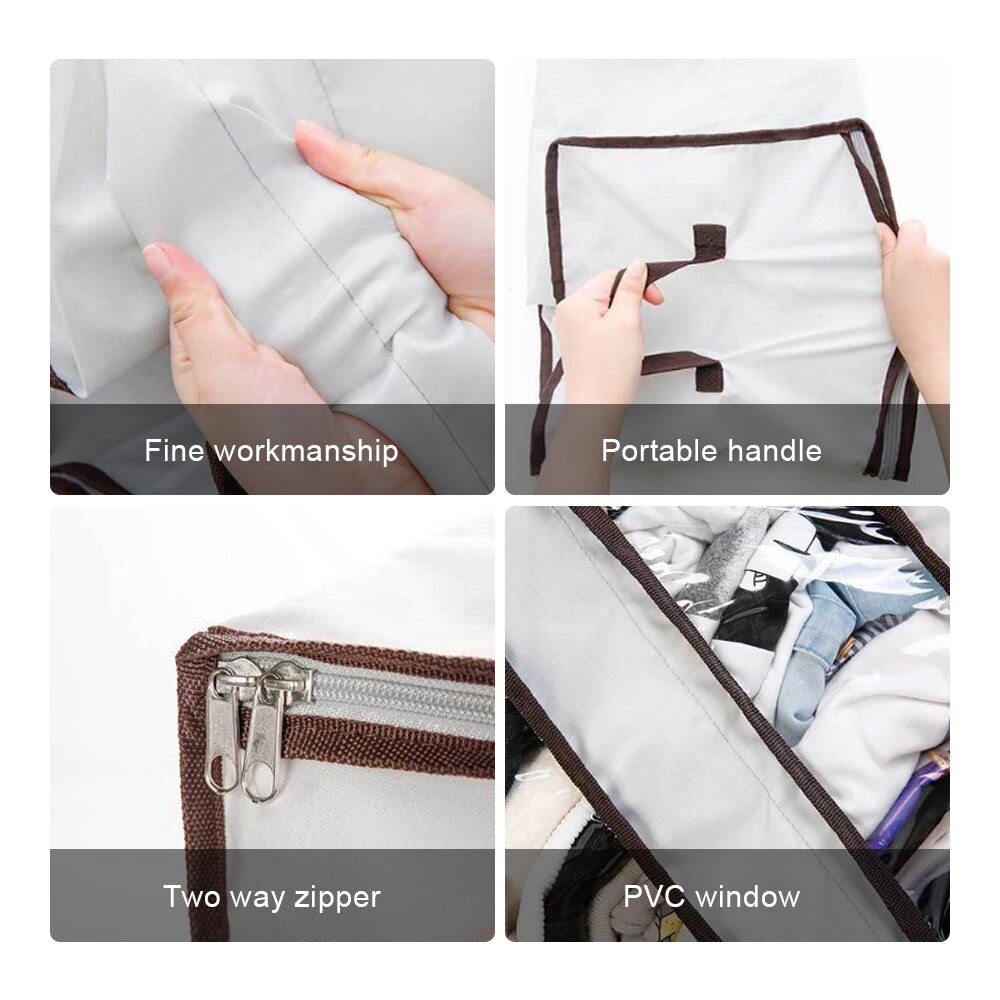 210D Oxford Portable Clothes Storage Bag Organizer Folding Closet Sweater Organizer For Clothes Pillow Quilt Blanket Bedding