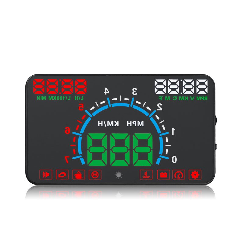5.8 "Auto HUB OBD2 Head Up Display Auto Snelheid Projector Voertuig Voorruit Speedo Projetor Navigatie OBD Snelheidsmeter Hud E350