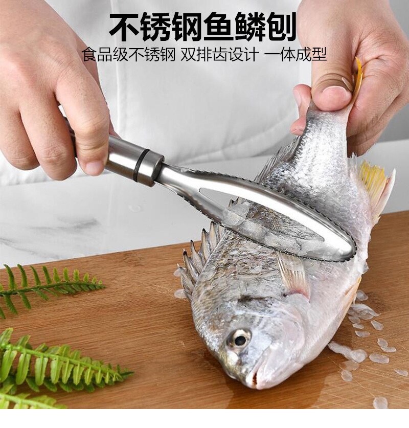 Grattoir à écailles de poisson en acier inoxydable, râpes à gratter, élimination rapide du poisson, nettoyage, éplucheur, pincettes à os, gadget