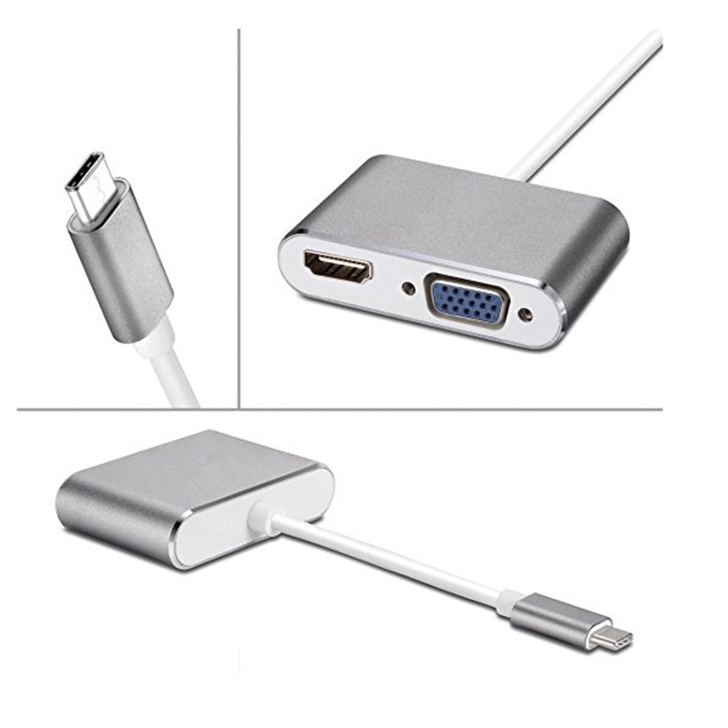 Estación de acoplamiento USB tipo C para ordenador portátil, adaptador USB tipo C HDMI VGA, para MacBook Air Pro Dell XPS Hp Elitebook Lenovo Thunderbolt 3