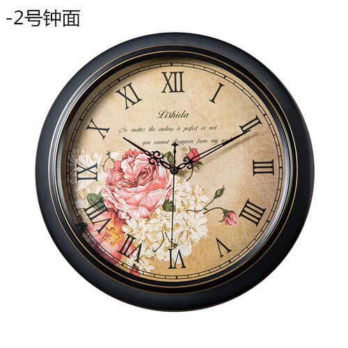 Grande montre murale Vintage américaine Horloge murale en métal salon silencieux rétro Shabby Chic horloges Horloge murale idées: Style 6 / 12 pouces
