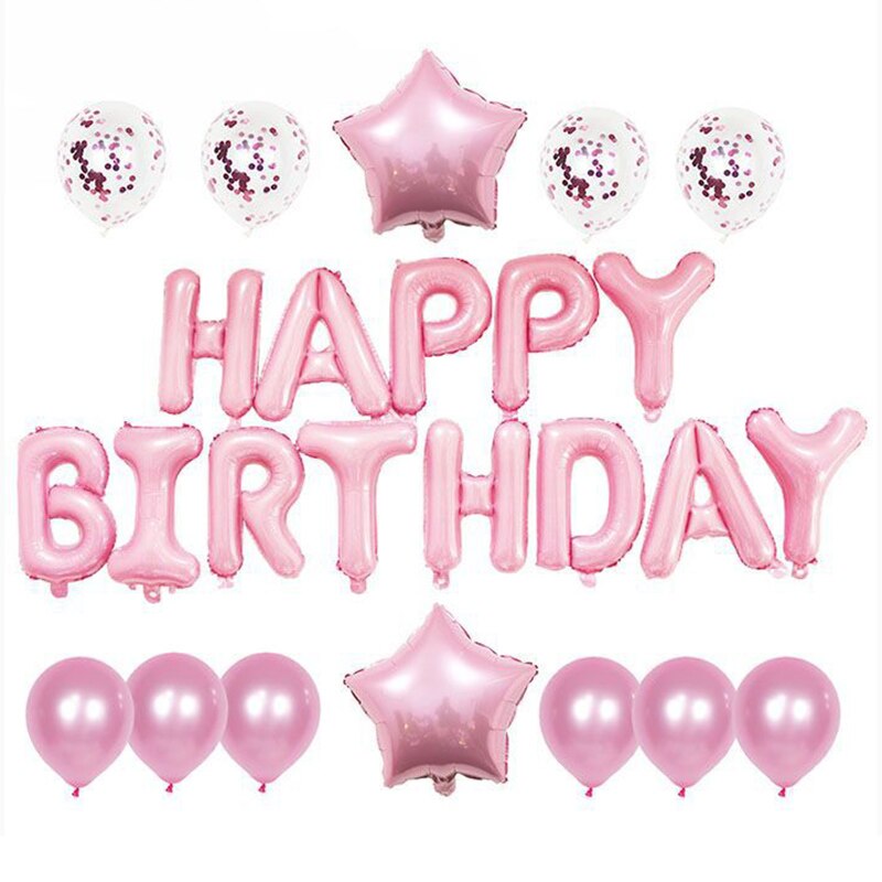 Gelukkige Verjaardag Brief Ballonnen Rose Goud Zilver Folie Alfabet Ster Hart Ballon Meisje Jongen Verjaardagsfeestje Decoratie Baby Shower
