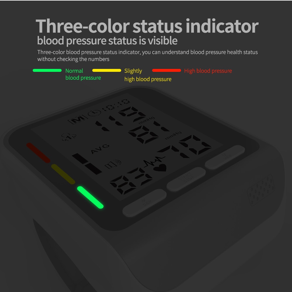 Pols/Arm Bloeddrukmeter Lcd Digitale Pulseheart Beat Rate Meter Apparaat Apparatuur Tonometer Bp Mini Bloeddrukmeter