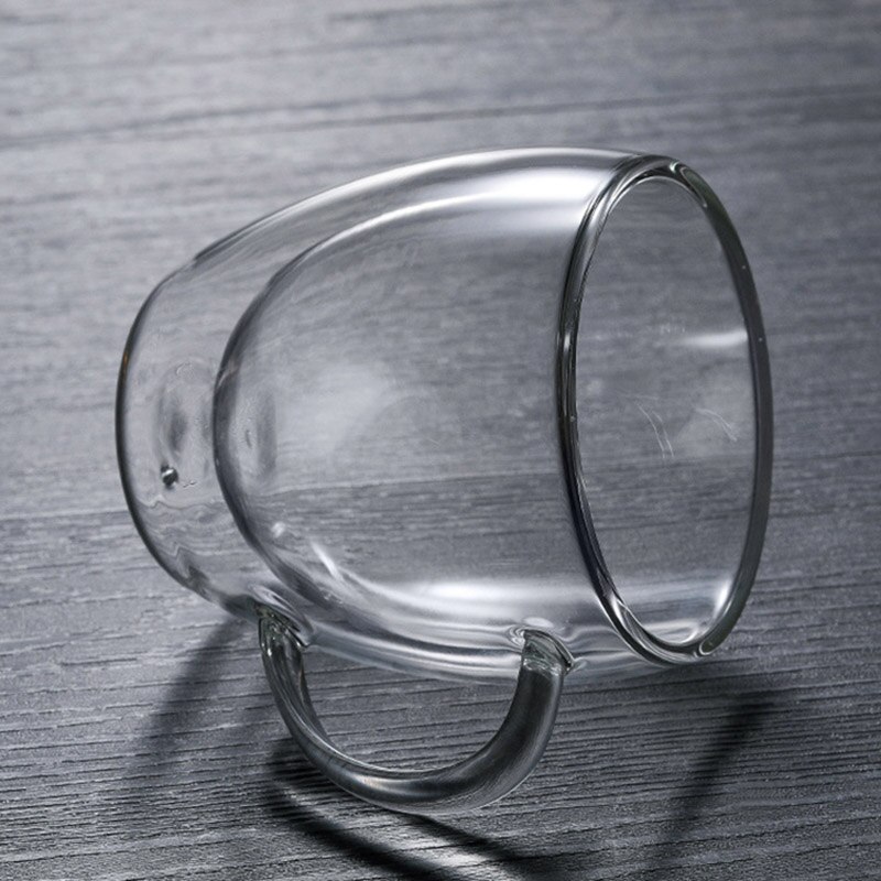 150mL/250mL Double-layer Thermal Glass Cup Heat Resistant Tea Coffee Milk Drinking Insulation Heat Resistant Mug Drinkware
