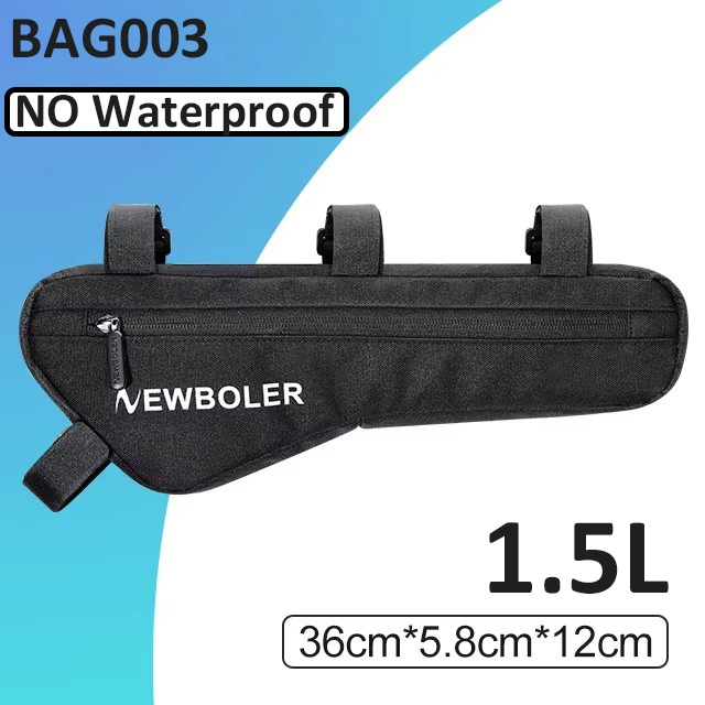 NEWBOLER Fiets Driehoek Tas Fietsframe Voorbuis Tas Waterdichte Fietstas Batterij Fietstas Verpakking Zakje Accessoires: WHITE