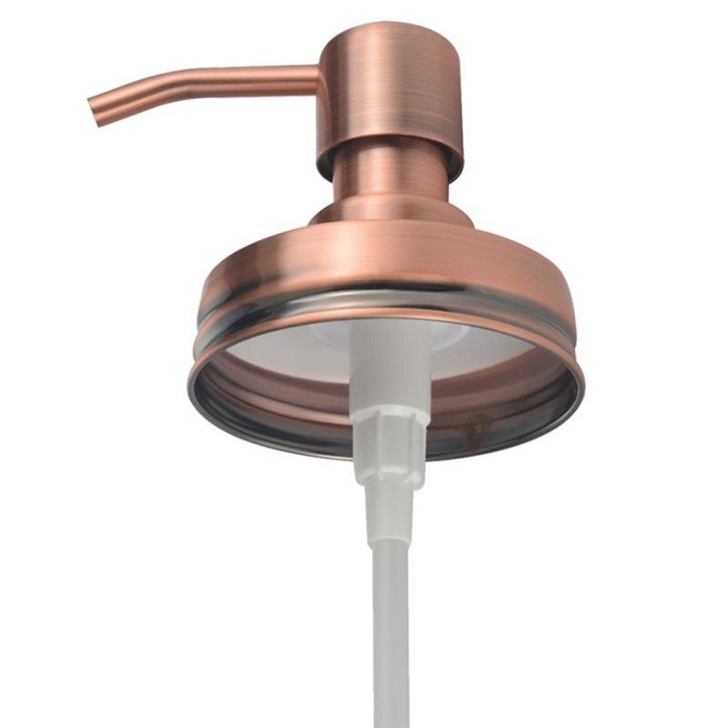 Mason Jar-dispensador de jabón y loción, tapas de botellas de acero inoxidable antioxidante: 04