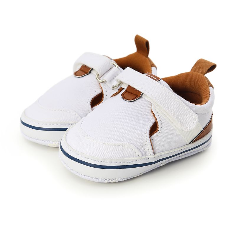 Nyfødte baby søde drenge piger lærred brev første vandrere bløde sål sko småbørn baby sko piger: W / 0-6 måneder
