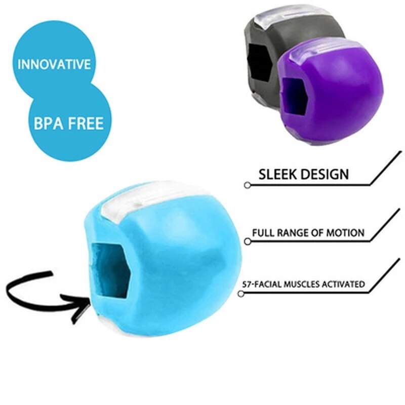 Tyggebold træning kæbe motioner dobbelt hage reducering eliminator til jawline shaper ansigts toner jawz øvelse bold til ansigt løft
