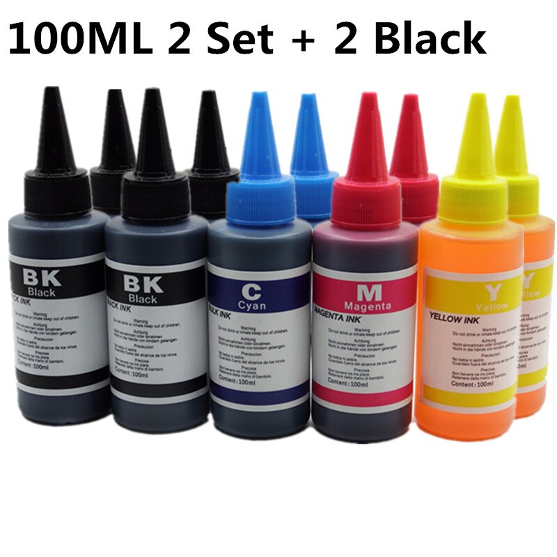 Uzupełnienie zestawu farb atramentowych dla Borhter LC103 LC105 LC107 LC123 LC125 C127 LC133 LC135 wkłady Ciss MFC-J4410DW drukarka atramentowa: 100ML 2SET 2BK