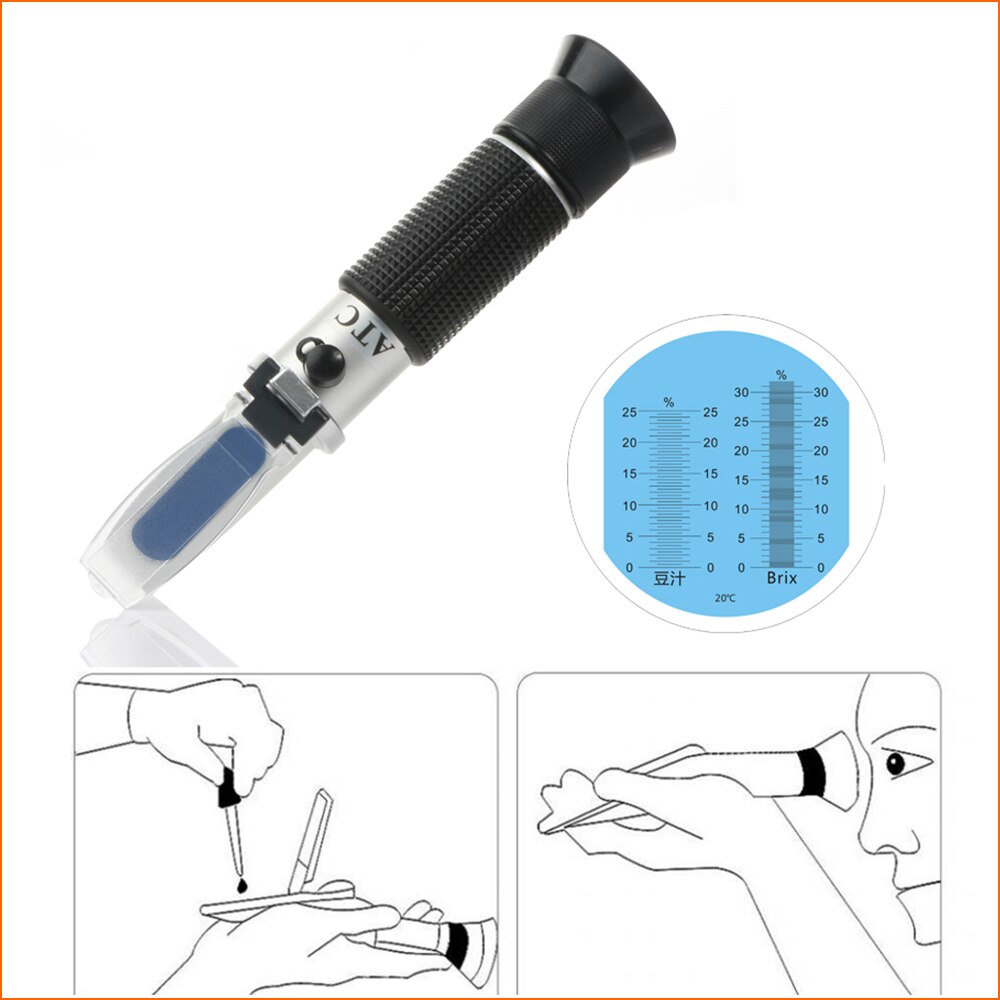 RZ Refractometer Sugar Brix 0-30% Auto Handheld Portable Refractometro Tester Fruit Food Sugar Meter Digital Refractometer