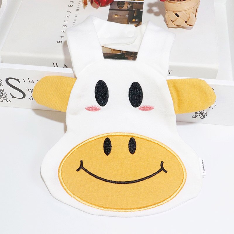 Animal dos desenhos animados babadores do bebê algodão macio infantil crianças bebê arroto panos meninas meninos babadores da criança avental do bebê alimentação material: cow