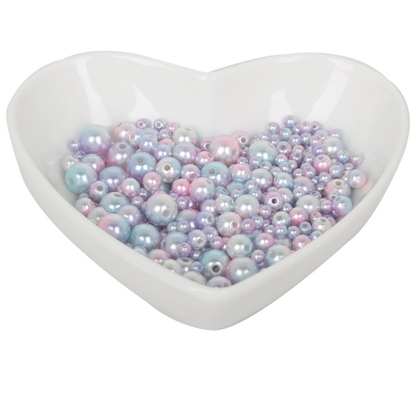 4/6/8/10mm Brann størrelse blanding 350 stk, rosa regnbue farge perle imitasjon abs løse perler til plagg klær halskjede tilbehør: Stil 01