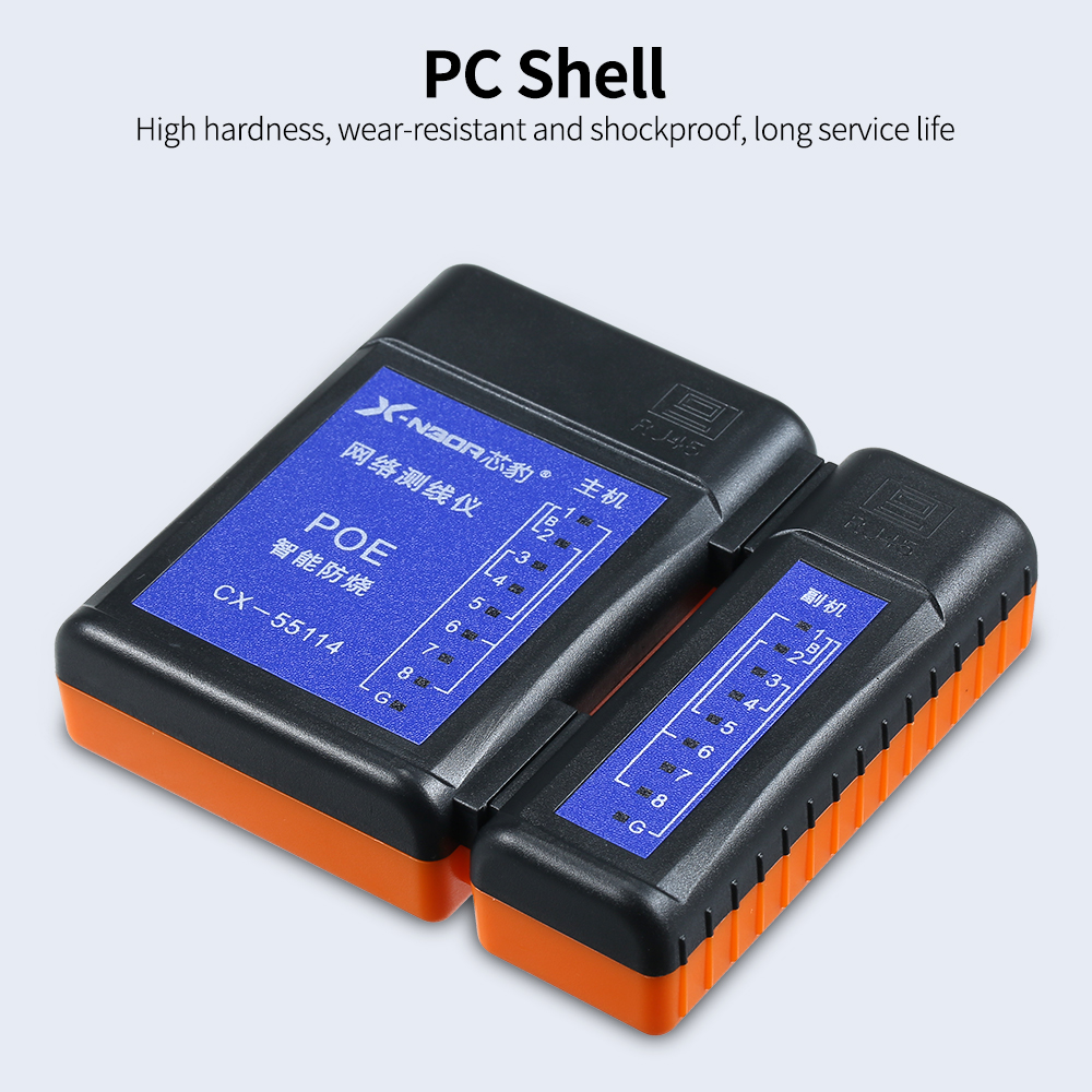 Portable Multifunctional RJ45 Network Cable Tester RJ11 Telephone Cable Test Tool with LED Indicator Lights Detachable