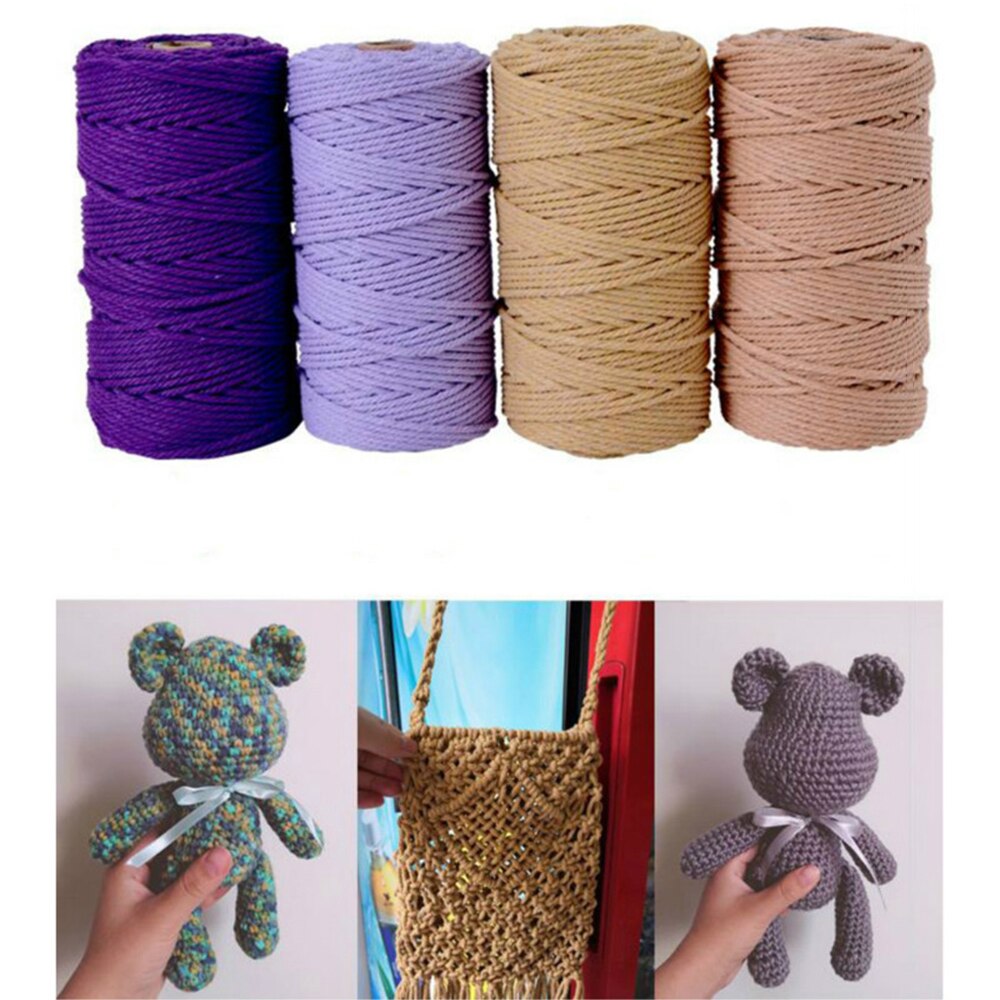String 4mm katoenen koord kleurrijke macrame touw koord