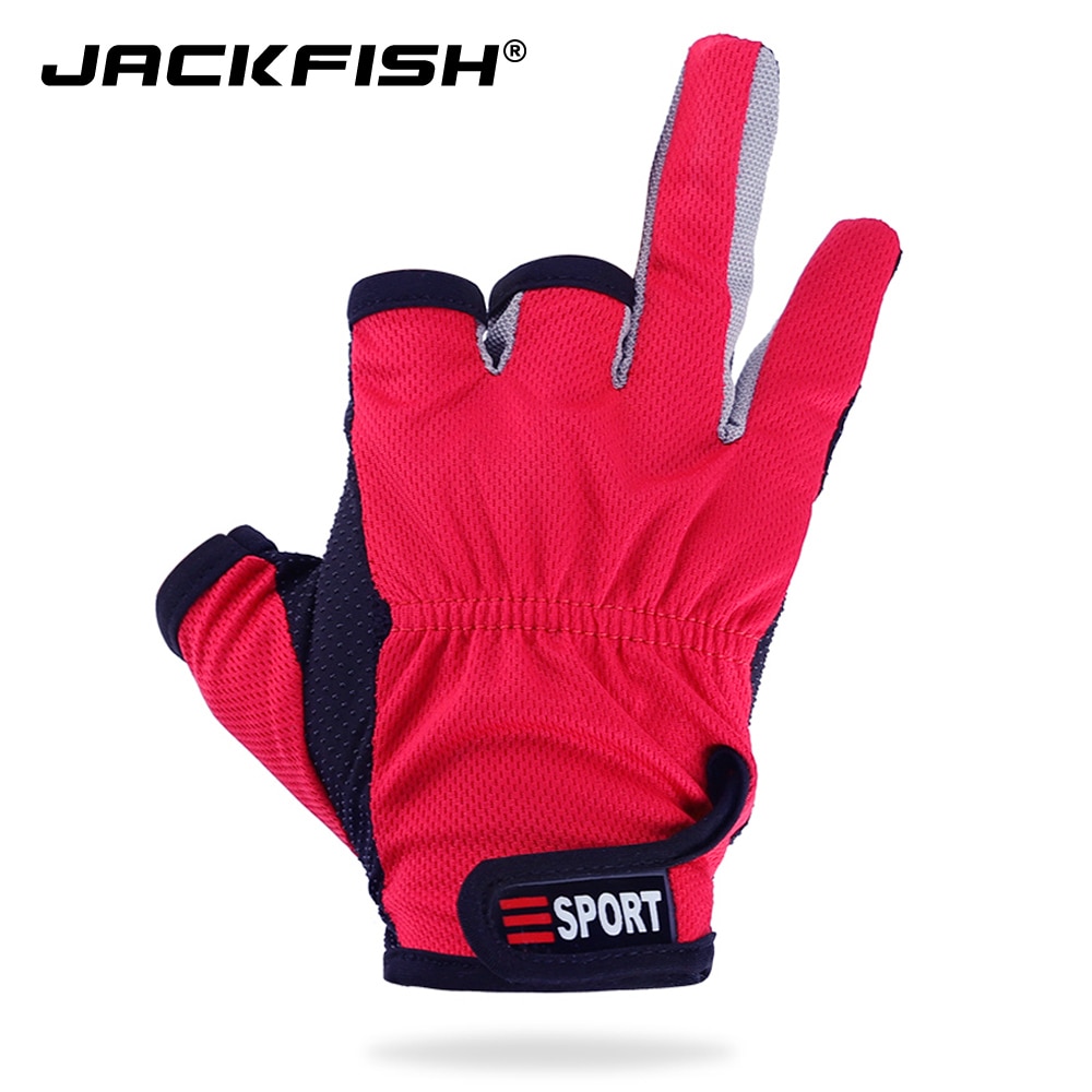 Guante de pesca antideslizante JACKFISH, guantes de corte Tres dedos transpirables para pesca, ciclismo, escalada, equipo deportivo al aire libre