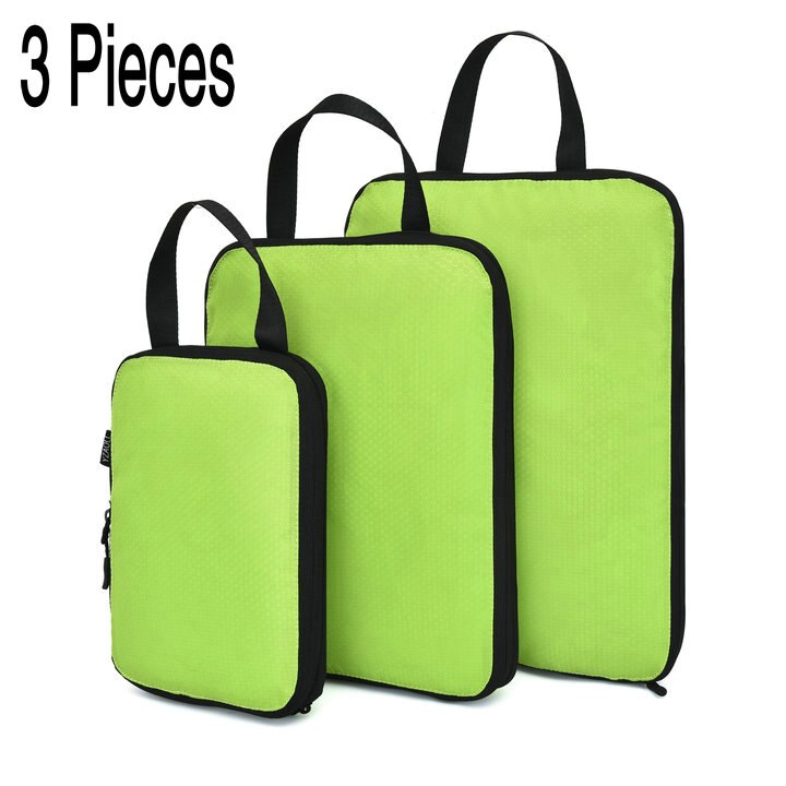 Soperwillton Compression Packing Cubes Set For Travel 3 Sizes 3 6 Pieces Travel Luggage Packing Organizers Accessories #9004: 3pcs Green