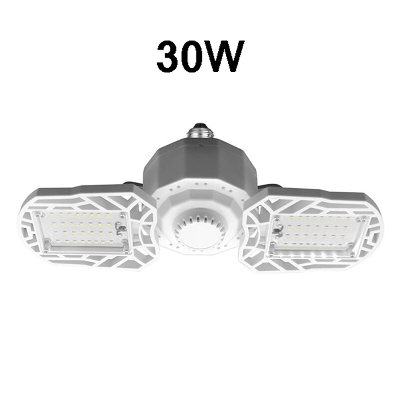 30/60/200W Led Garage Licht E26/E27 Vervormbare Plafondlamp Lamp Met 5 Panelen: White 30W