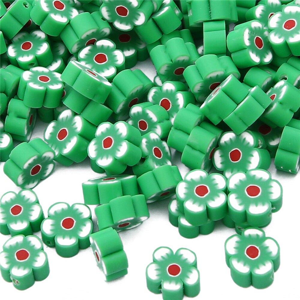 30Pcs30Pcs 10Mm Mixed Bloem Kralen Klei Kralen Polymer Clay Spacer Kralen Voor Handgemaakte Diy Armband Accessoires Sieraden Maken: 12