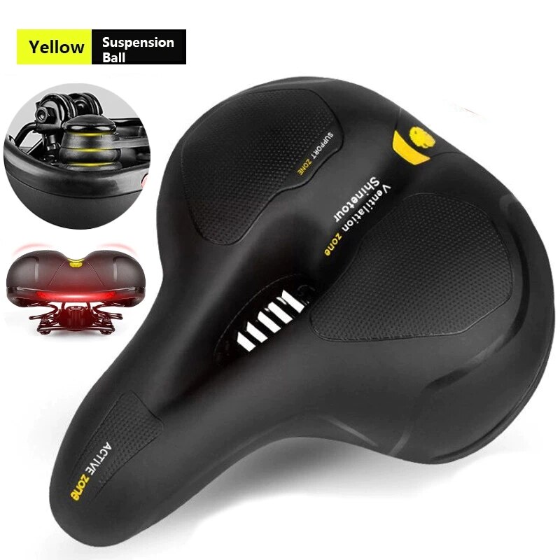Bike saddle seat Men Women Road Mountain Bicycle Seat Breathable Rainproof Cycling seat Comfortable Soft seat Cycling Accessor: Su Ball yellow