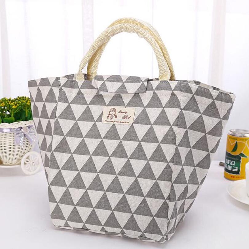 Leaf Pattern Waterproof Oxford Tote Lunch Bag Large Capacity Thermal Food Picnic Lunch Bags for Women kid Men Cooler Lunch Box: Light Grey 02