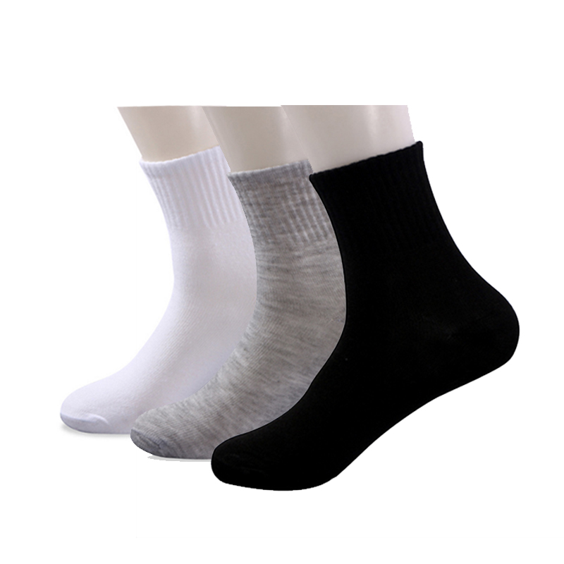 10 paren/partij Mannen Witte Wegwerp Sokken Sport Zwarte Sokken Heren Bad Indoor Vloer Buis Sok goedkope prijs