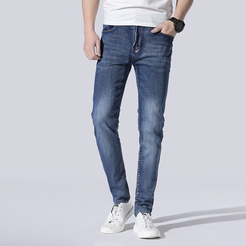 neue Gerissen Gewaschene Jeans Geschäft lässig Elastische Dünne Jeans Plus Größe 40 42 44 46