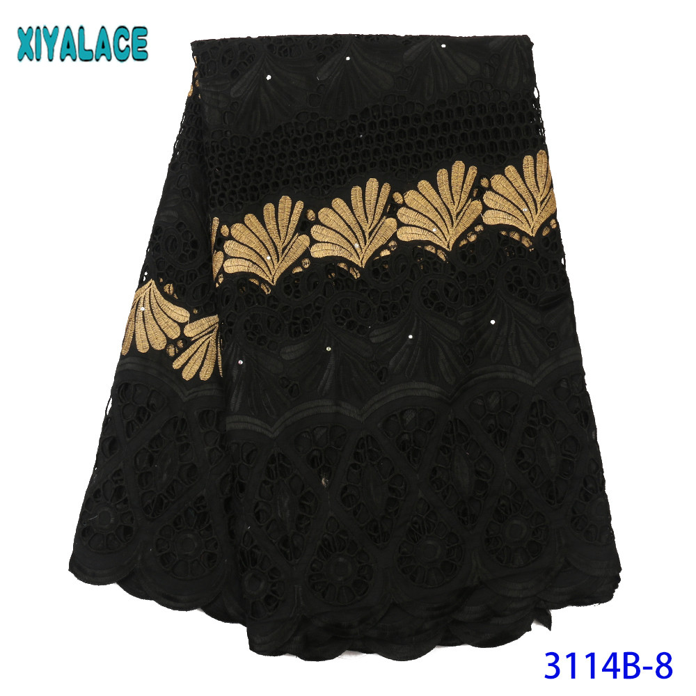 African Nigerian Dry Lace Fabric Pure Cotton Swiss Voile Lace in Switzerland for Sewing Dresses KS3114B
