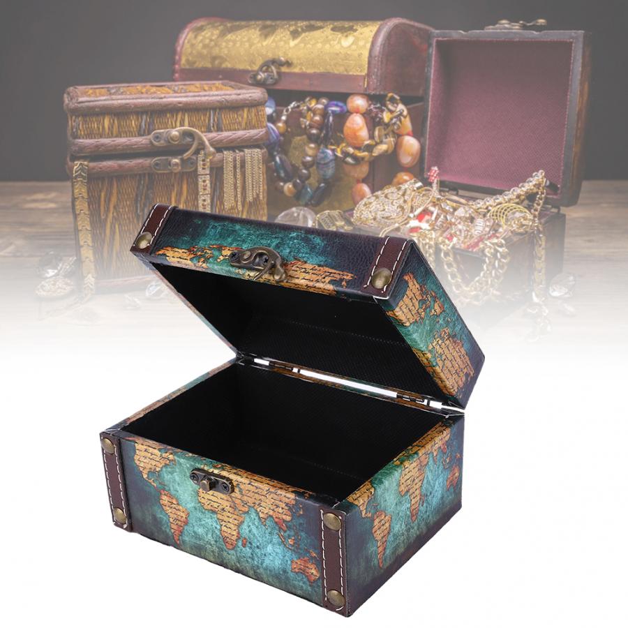 Retro European Storage Box Acrylic Wood British Style Jewelry Storage Box Home Antique Decorations Box
