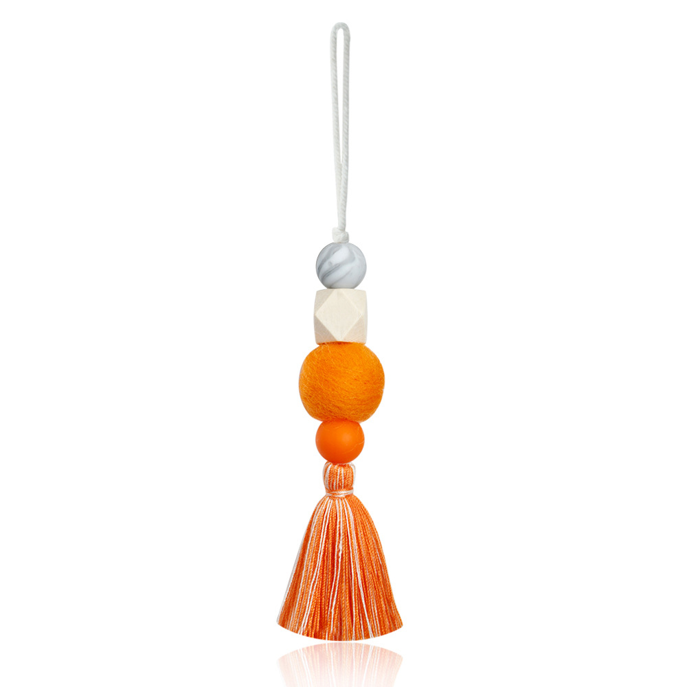 Auto Parfum Decoratie Luchtverfrisser Aromatherapie Hanger Hangende Ornamenten Houten Kraal Vilt Bal Parfum Auto Accessoires: Bruin