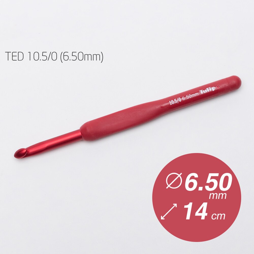 1PC Japan Tulip Brand Red Crochet Hook Aluminum Resin Knitting Needles Original authentic Upscale Imported Dia 1.8-6.5mm MMHXQ: 6.5mm