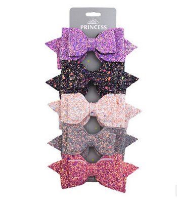 5pcs/lot Bows Snaps Hair Clip Girls Baby Kids Hair Accessories Alligator Clips: B 5pcs