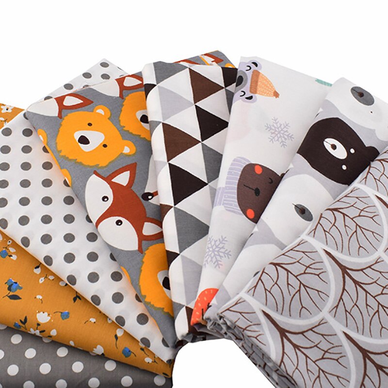 8 pcs/set 25*26/25*25 CM Sewing Supplies Mix Color DIY Handmade Patchwork Cloth Cotton Fabric for Household Nice