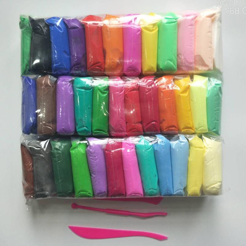 Слаймы Lasunes Pluizige 36 Kleuren/Set Polymeer Klei Met Gereedschap Licht Plasticine Leren Onderwijs Chancellory Speelgoed Voor Kinderen: Default Title