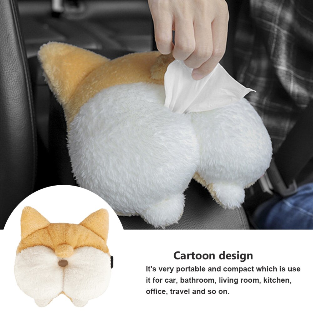2pcs Animal Tissue Box Cover Adorable Cartoon Tissue Container Extraction Paper Box for Car Auto Home