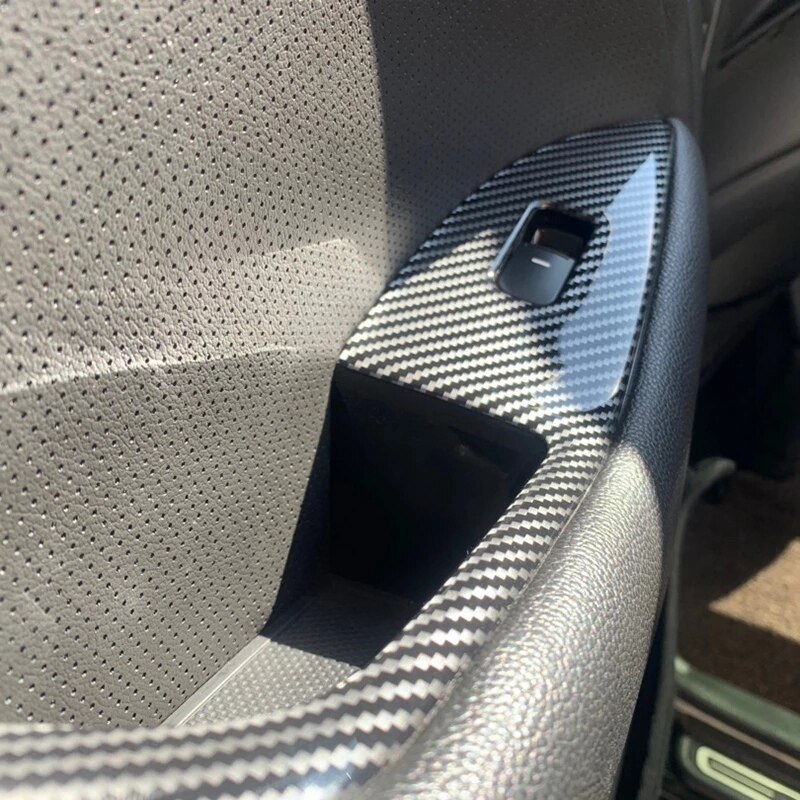 4Pcs Inner Carbon Fiber Window Switch Button Cover Trim Panel Styling Accessories for Kia K5 Optima