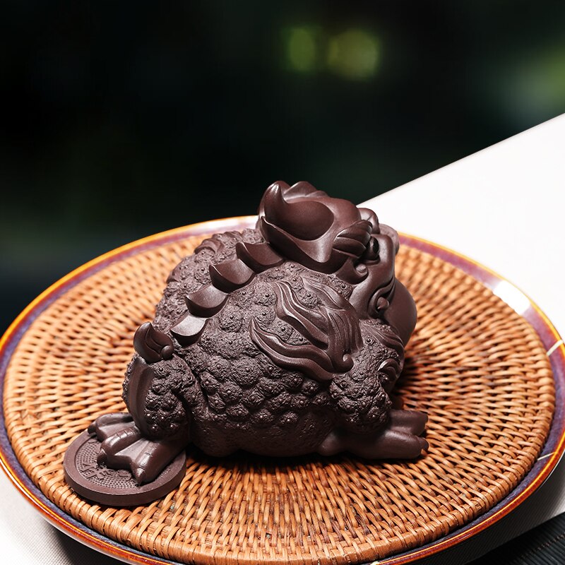 Attracting Wealth, Golden Toad can raise golden cicada tea art tea table tea set tea plate toad tea ceremony decoration