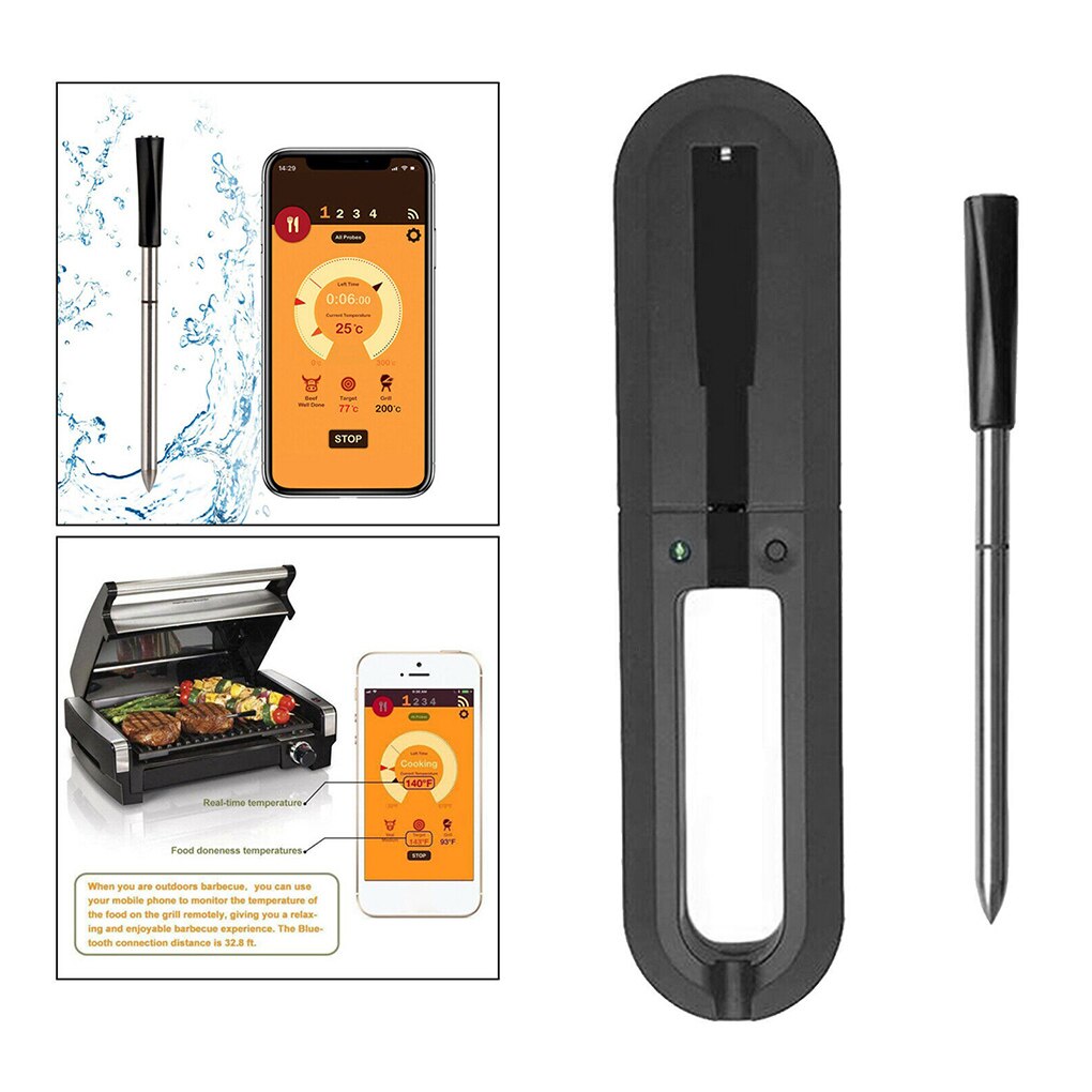 Koken Thermometer Vlees Temperatuur Meter Bbq Draadloze Temperatuur Probe Bluetooth Barbeque Thermometer