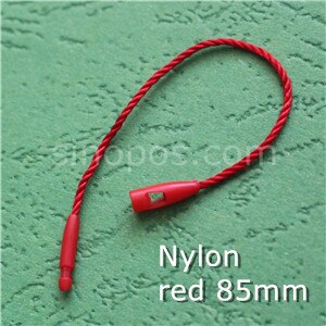 Plastik røde mærker, genanvendelige pvc prismærke sko hangtag taske pung ur smykker etiket skilt kort hænge snor billet: Nylonsnor 85mm