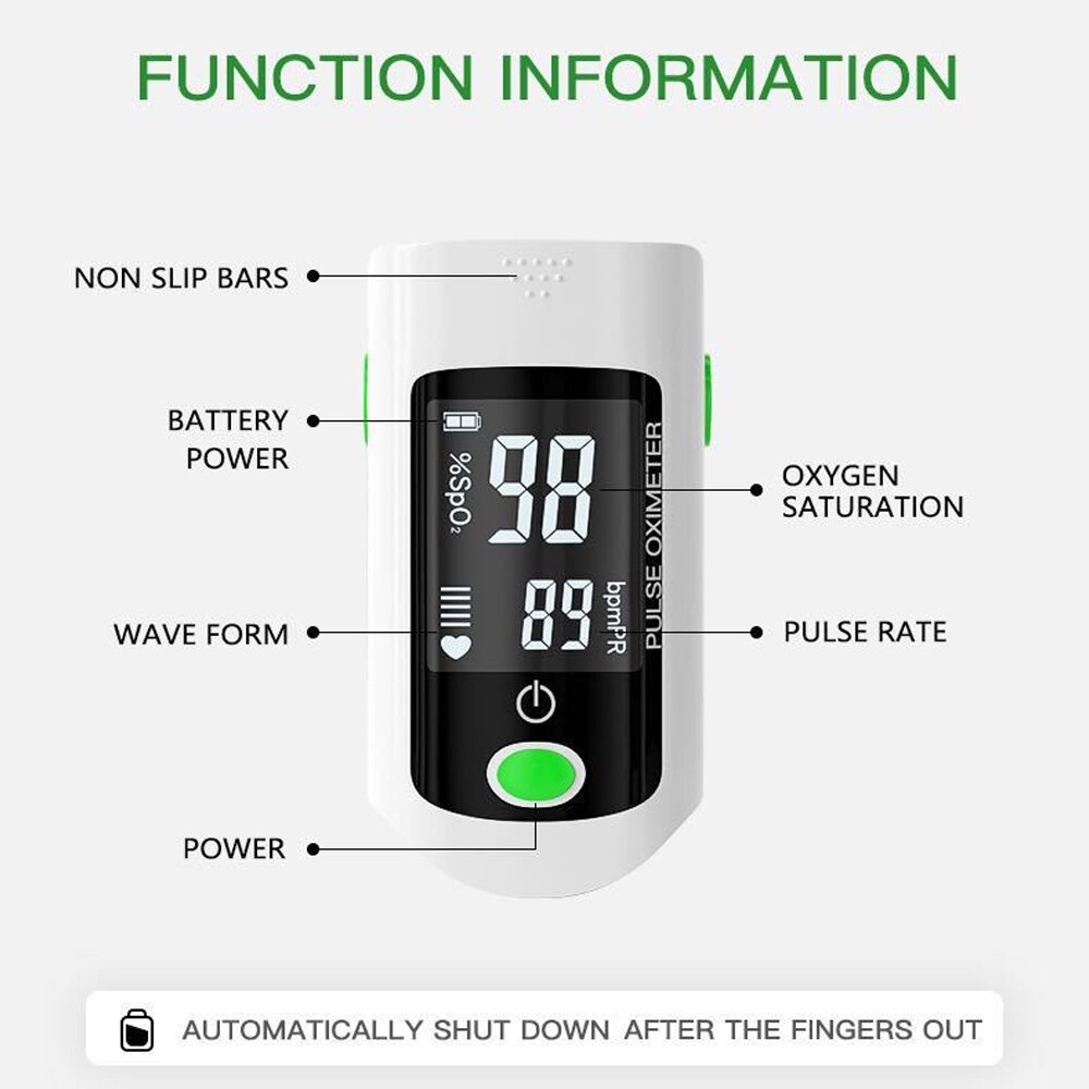 Oxímetro Digital SpO2 PR OLED para medir saturación De oxígeno en sangre, pinza para Dedo, Monitor De ritmo cardíaco