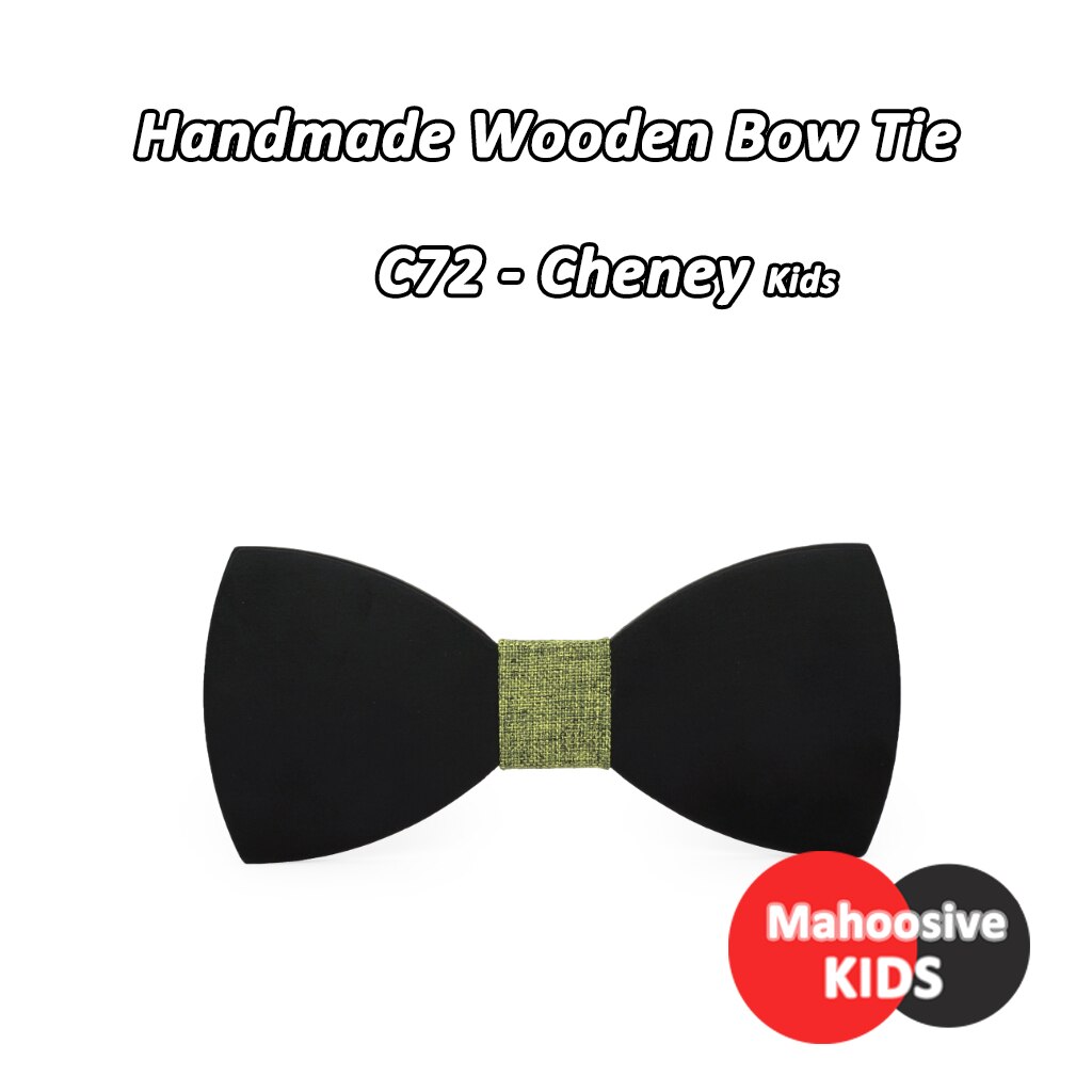 Mahoosive Kinderen Kids Jongens Hout Effen Kleur Wedding Pre Gebonden Clip Kind Nek Strikjes Stropdassen C71-C76 COMBO: C72 - Cheney Kids