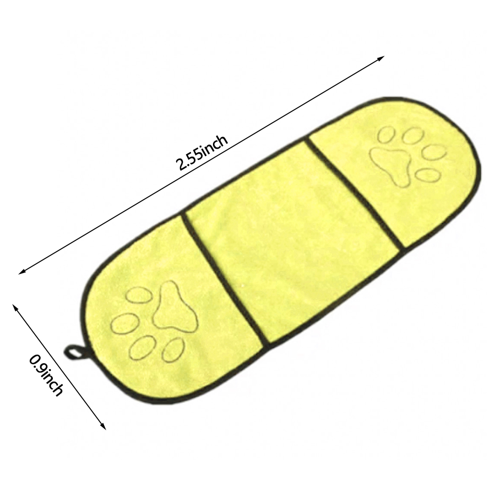 Pet Dog Bath Towel Microfiber Ultra-Absorbent Cat Small Dogs Drying Towel Blanket With Pocket For Large Dogs Bathrobe 23*65cm: Yellow